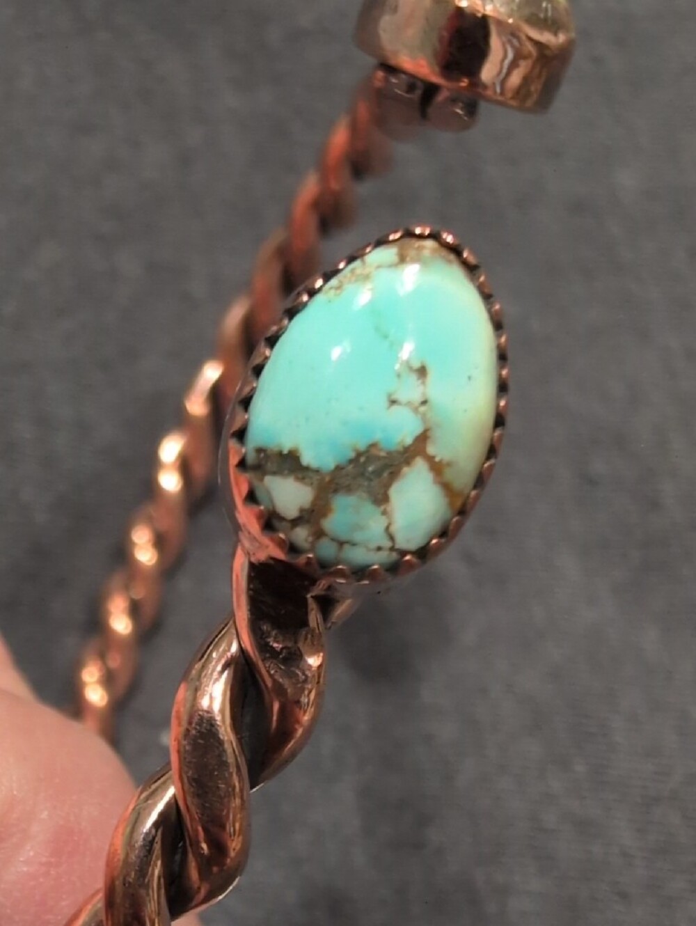 Dry Creek Turquoise Copper Floater Cuff - Picture 2 of 3